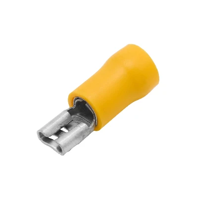 Наконечник плоский РпИм 6-7-0.8 желтый QUADRO (50шт) с изолированным фланцем (розетка) DKC 2C02P