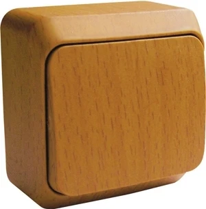 ЭТЮД Выключатель одноклавишный наружный с подрозетником бук Systeme Electric BA10-001T