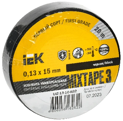 Изолента ПВХ черная 15мм 20м IEK UIZ-13-10-K02