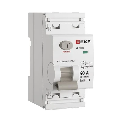 Выключатель дифференциального тока ВД-100N  2P 40А 30мА тип AC эл-мех 6кА PROXIMA EKF E1026M4030