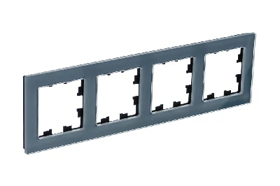 ATLASDESIGN NATURE 4-постовая РАМКА, НАТУРАЛЬНОЕ СТЕКЛО, ГРИФЕЛЬ Systeme Electric ATN360704