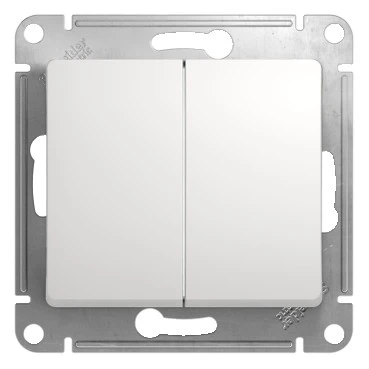 GLOSSA Переключатель двухклавишный в рамку белый схема 6 Systeme Electric GSL000165