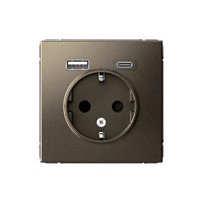 ARTGALLERY розетка 16А с 2 USB A+C, 5В/2,4А/3,0А, 2х5В/1,5А, механизм, мокко Systeme Electric GAL000632