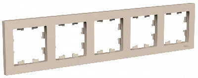 ATLASDESIGN рамка пятипостовая, универсальная, ПЕСОЧНЫЙ Systeme Electric ATN001205