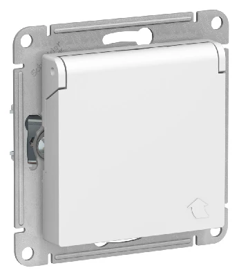 ATLASDESIGN РОЗЕТКА с заземл. со шторками с крышкой, 16А, IP20, механизм, ЛОТОС Systeme Electric ATN001346
