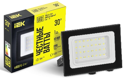 Прожектор СДО 06-30 светодиодный черный IP65 4000K IEK LPDO601-30-40-K02