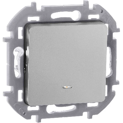 Переключатель одноклавишный с подсветкой/индикацией INSPIRIA 10 AX 250 В~ алюминий Legrand 673662