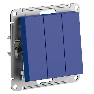 ATLASDESIGN выключатель трехклавишный, сх.1+1+1, 10АХ, механизм, АКВАМАРИН Systeme Electric ATN001131