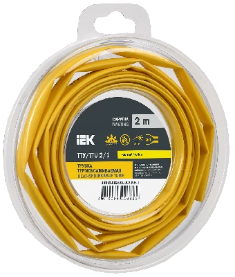 Трубка термоусадочная ТТУ нг-LS 2/1 желтая (2м/упак) IEK UDR12-002-001-002-K05-T