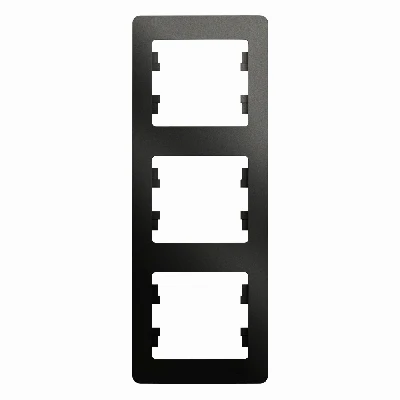 GLOSSA Рамка 3 поста вертикальная антрацит Systeme Electric GSL000707