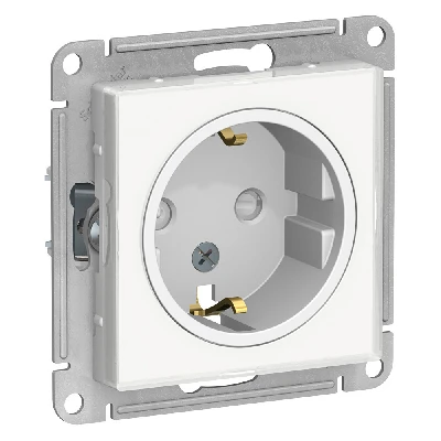 Розетка ATLASDESIGN Art с заземлением со шторками 16А механизм прозрачный с возможностью установки  персонального изображения Systeme Electric ATN200145