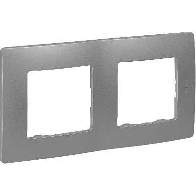 ETIKA Рамка 2 поста алюминий Legrand 672552