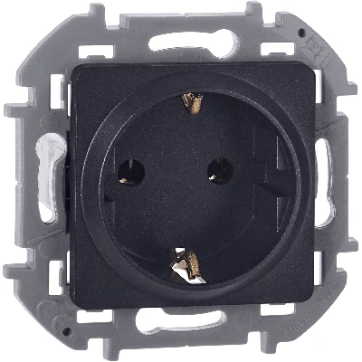 Розетка 2К+З немецкий стандарт 16 А 250 В~ INSPIRIA антрацит Legrand 673723