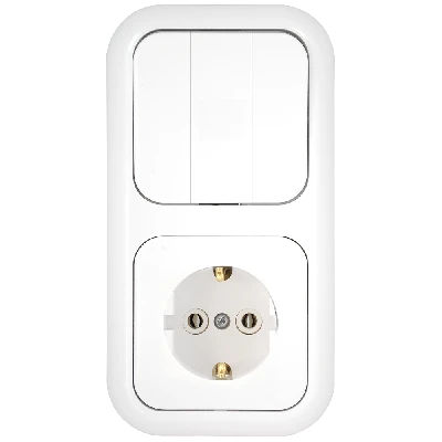 Беларусь Блок выключатель трехклавишный+розетка с заземляющим контактом БелТИЗ 3В-РЦ-663 Блок 3В-РЦ-663