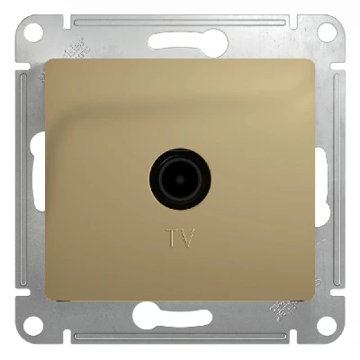 GLOSSA Розетка телевизионная TV одиночная в рамку 1дБ титан Systeme Electric GSL000491