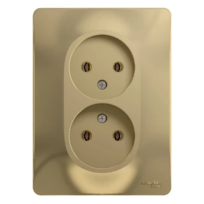 GLOSSA Розетка двойная без заземления в сборе титан Systeme Electric GSL000420