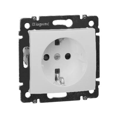 VALENA Розетка с заземлением со шторками в рамку белая Legrand 774421