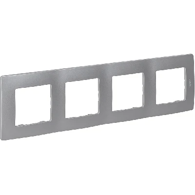 ETIKA Рамка 4 поста алюминий Legrand 672554