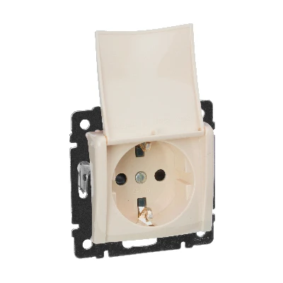 VALENA Розетка с заземлением с крышкой в рамку слоновая кость Legrand 774322