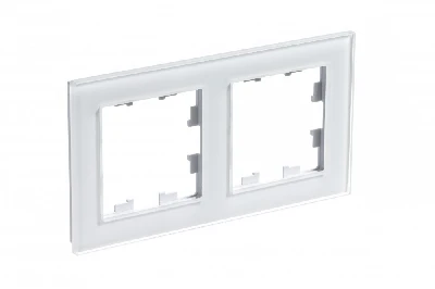 Рамка двухпостовая ATLASDESIGN NATURE, СТЕКЛО БЕЛЫЙ Systeme Electric ATN320102