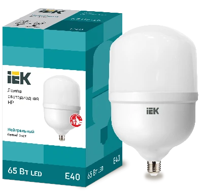 Лампа светодиодная HP 65Вт 230В 4000К E40 IEK LLE-HP-65-230-40-E40