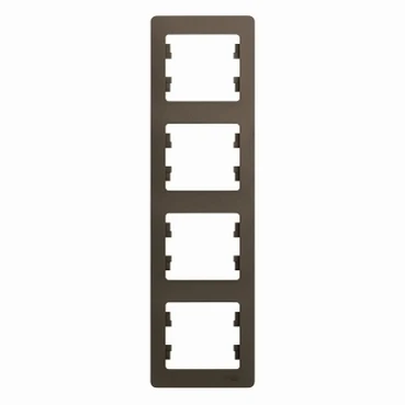 GLOSSA Рамка 4 поста вертикальная шоколад Systeme Electric GSL000808