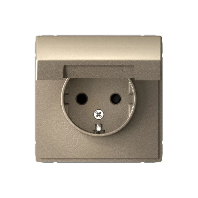 ARTGALLERY розетка с заземл. со шторк. с крышкой, 16А, IP20, механизм, шампань Systeme Electric GAL000546