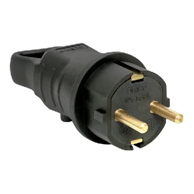 Вилка угловая каучуковая с кольцом 230В 2P+PE 16A IP44 PROxima EKF RPS-017-16-230-44