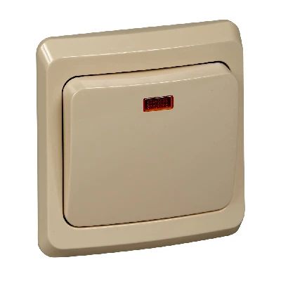 ЭТЮД Выключатель одноклавишный скрытый с подсветкой бежевый сх.1 Systeme Electric BC10-005K