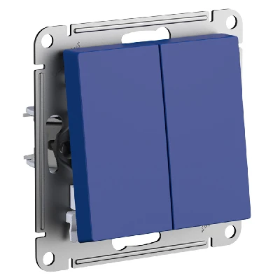 ATLASDESIGN переключатель двухклавишный, сх.6/2,  10АХ, механизм, АКВАМАРИН Systeme Electric ATN001165