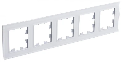 ATLASDESIGN NATURE рамка пятипостовая, ОРГАНИЧЕСКОЕ СТЕКЛО БЕЛЫЙ Systeme Electric ATN320105
