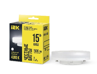 Лампа светодиодная T75 таблетка 15Вт 230В 4000К GX53 IEK LLE-T80-15-230-40-GX53