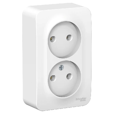 BLANCA  розетка наружная  двойная без заземления без шторок, 16А, 250В, белый Systeme Electric BLNRA000201