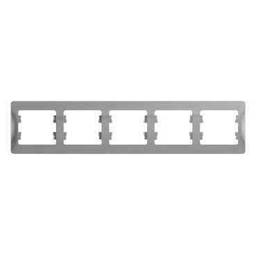 GLOSSA Рамка горизонтальная 5 постов алюминий Systeme Electric GSL000305