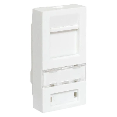 Вставка розеточная TERACOM PRO 45x22.5мм формат Mosaic на 1 модуль Keystone со шторкой и маркером белая EKF TRP-INS-MOS-1M1P-WH