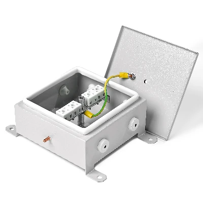 PTK-Accessories КМОМГ Коробка монтажная           огнестойкая металлическая герметичная, IP54 , 4   контакта для кабеля до 2,5 мм2 (4к х 2,5мм), 3    ввода ПожТехКабель 076-401