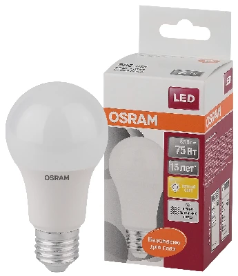 Лампа светодиодная LED 9Вт Е27 LS CLA75 FR теплый матовая Osram LEDVANCE 971554 4052899971554