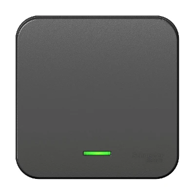 Выключатель одноклавишный наружный BLАNCА (cх.1) с подсветкой, с изолирующей пластиной, 10А, 250В, антрацит Systeme Electric BLNVA101116