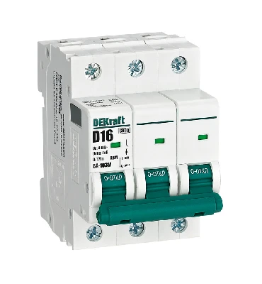 Выключатель автоматический 3P 16А  D 6кА ВА-103M Dekraft 12556DEK