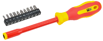 Отвертка диэлектрическая с набором бит Т2 11шт ARMA2L 5 IEK A2L5-SC30-T2-N1-11