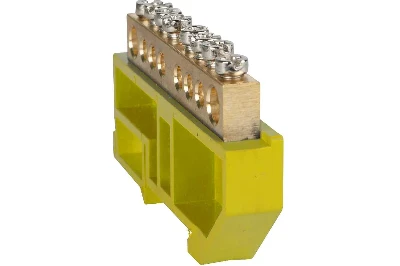 Шина нулевая с изолятором OptiKit BB-D-PE-DIN-14-8х12-желтый