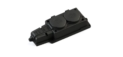 Колодка 2х розетка 2К+З каучуковая 16А/250В IP44 Чёрная MultiSet Systeme Electric MST4102BK