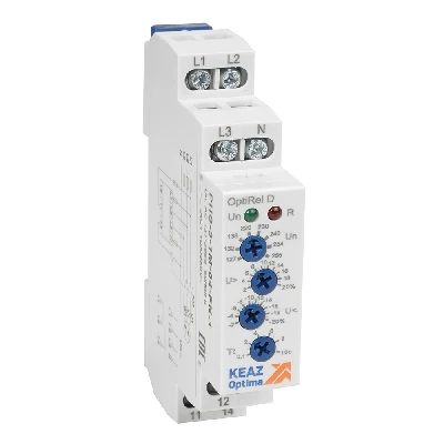 Реле контроля фаз OptiRel D PHS-3-1M-04-PN-2 повышенного/пониженного трехфазный+N 2СО КЭАЗ 331994
