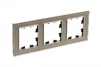 Рамка трехпостовая ATLASDESIGN NATURE, СТЕКЛО ШАМПАНЬ Systeme Electric ATN320503