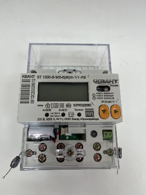 КВАНТ ST1000-9-W2-5(80)N-1/1-RB Счетчик на DIN-рейку с ЖКИ, одним интерфейсом RS-485 и реле управления нагрузкой