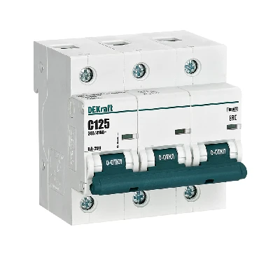 Выключатель автоматический трехполюсный 125А C ВА-201 10кА Dekraft 13027DEK