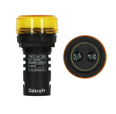 Лампа ADDS 22мм желтая LED 220В Dekraft 25004DEK