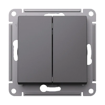 ATLASDESIGN 2-клавишный переключатель, перекрестный, 2 x сх. 7, 10АХ, механизм, БАЗАЛЬТ Systeme Electric ATN001473