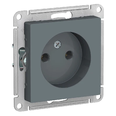 Розетка ATLASDESIGN без заземления 16А механизм грифель Systeme Electric ATN000741