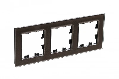 Рамка трехпостовая ATLASDESIGN NATURE, СТЕКЛО МОККО Systeme Electric ATN320603